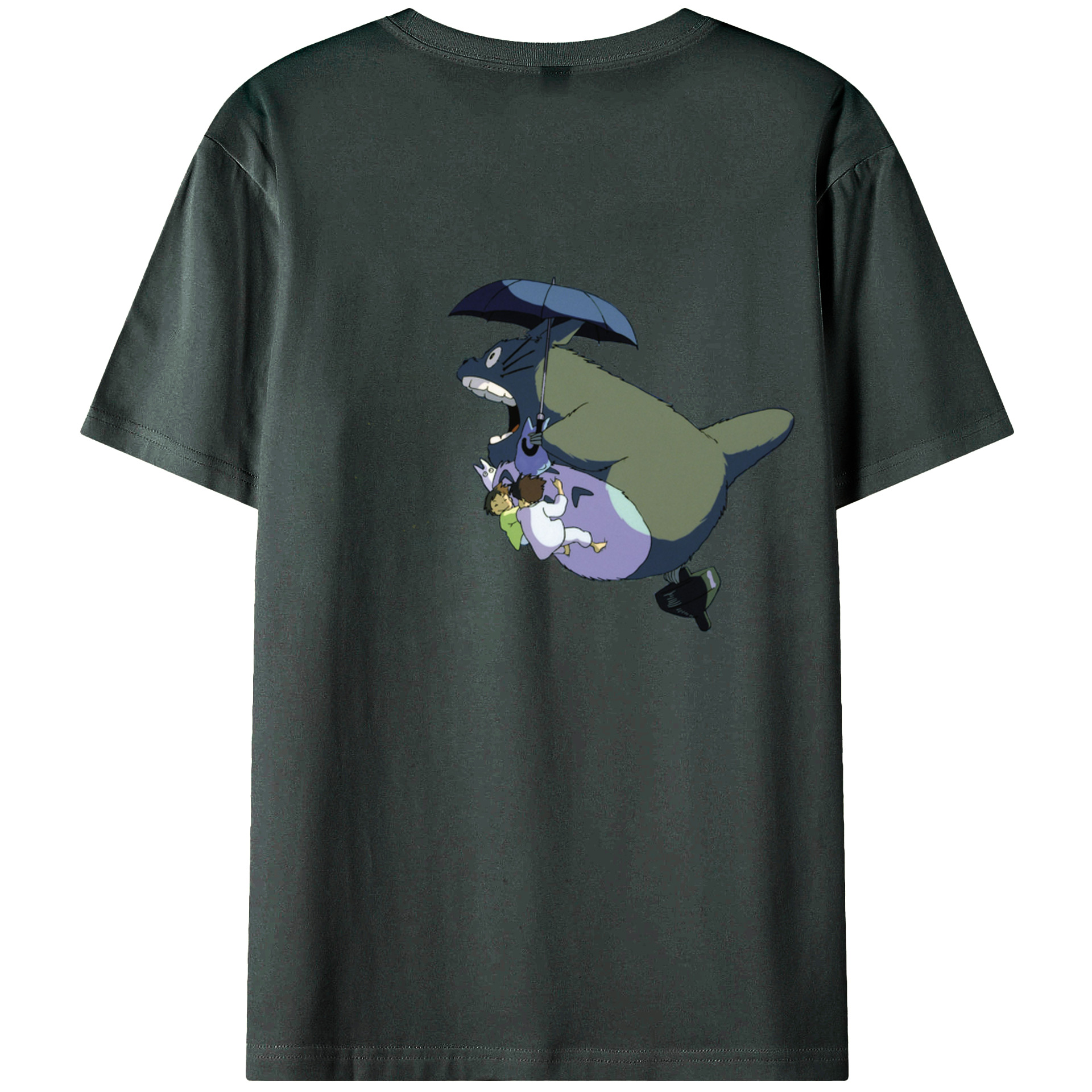 （画像用） となりのトトロ 草壁メイ 草壁サツキ My Neighbor Totoro Satsuki Kusakabe Mei Kusakabe 綿100％ メンズ半袖Tシャツ（バックプリント） 通気性